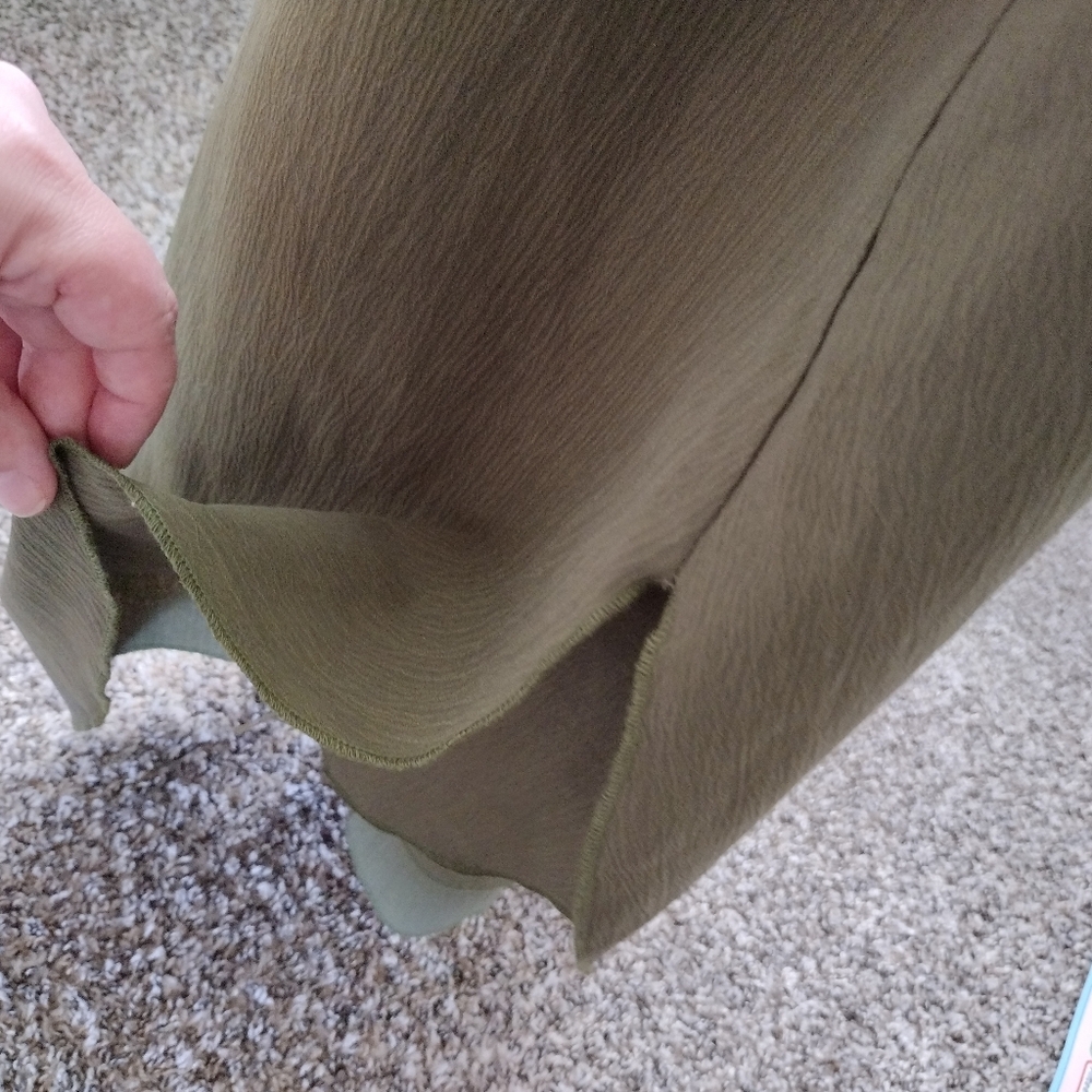 Olive Green Tie Shoulder Suspender Maxi - Picture 6 of 8
